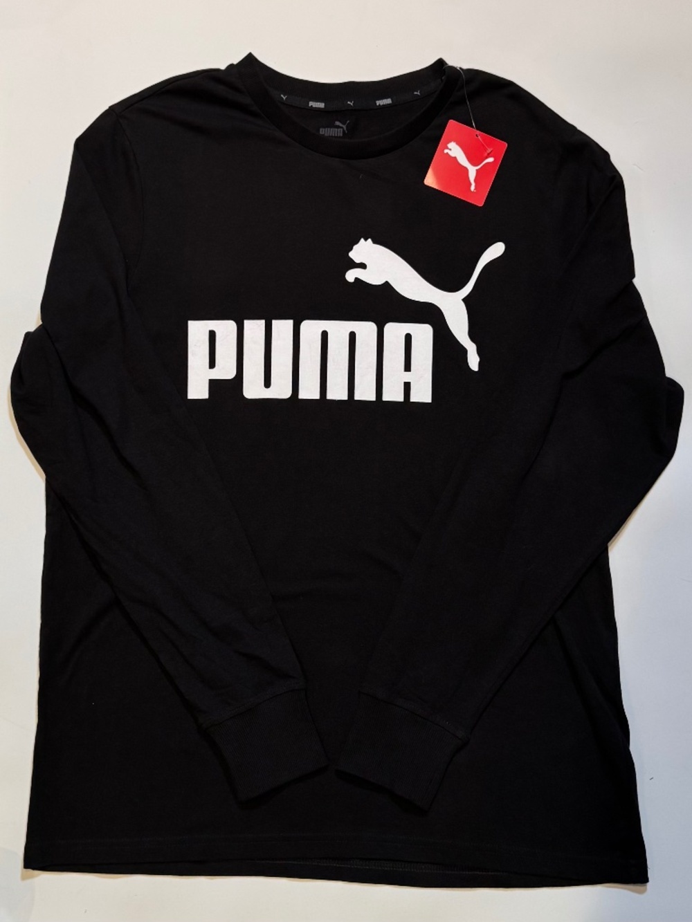 NWT Puma Black Long-Sleeve T-Shirt Mens Large